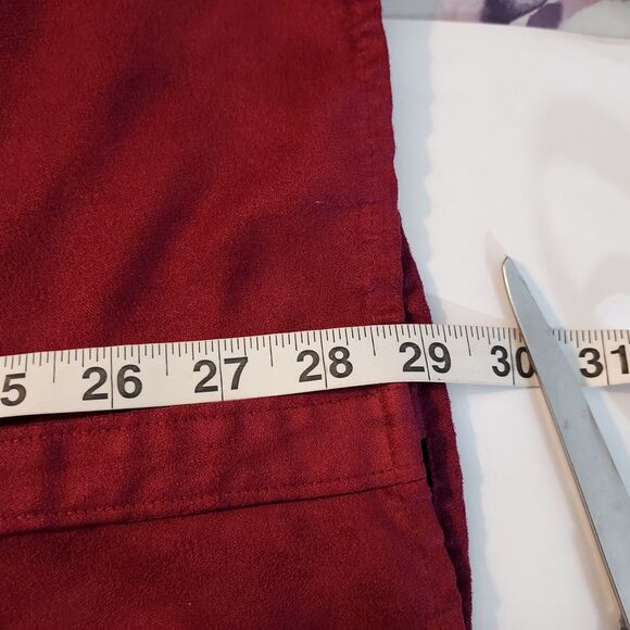 Catherines Womens 2X Faux Suede Long Sleeve Shirt Shacket Blouse Top Burgundy - Picture 11 of 11